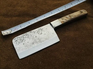 Custom Handmade Antiqued High Carbon Steel Chef Knife, Cleaver, Axe, Camping 109 - Picture 1 of 4