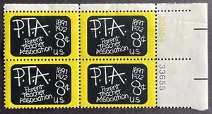 Scott # 1463 - US Plate Block Of 4 - Parent Teacher Association - MNH - 1972 - Picture 1 of 2