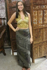 Boho Chic Wrap Skirt, MAXI skirt and Matching HALTER Women Gypsy Maxi Skirt M