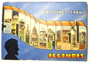 Historic Springfield Illinois and Abraham Lincoln Souvenir View Postcard pack - Picture 1 of 3