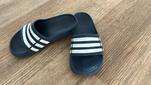 "Scarpe sandali sportivi Adidas slip on slide blu scuro taglia 8"