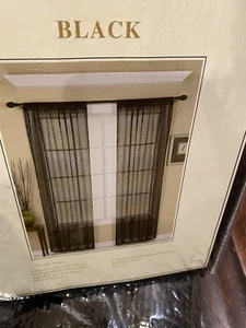 Juego de 2 Paneles Cortinas Ventana Negro 52x84 NUEVO  - Imagen 1 de 4