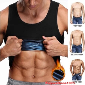 Men Sweat Vest Waist Trainer Sauna Suits Heat Trapping Polymer Body Shaper Shirt - Picture 1 of 23