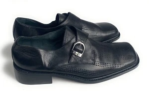 Zapatos de vestir de cuero para hombre Danielle con hebilla negros 41 eu 8,5 ee. uu. - Imagen 1 de 7
