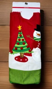 Ashland 48" Christmas Tree Skirt Fleece Frosty Snowman Glitter Trim NEW - Picture 1 of 5