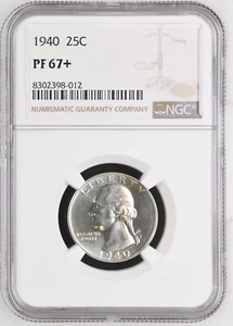 1940 Washington Quarter NGC PF67+ PR67+ RARE - Picture 1 of 2