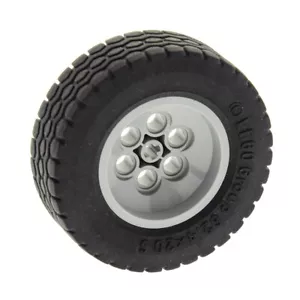 1x Lego Technic Rad 62.4x20 schwarz Felge neu-hell grau Fahrzeug Auto 86652c01 - Bild 1 von 2