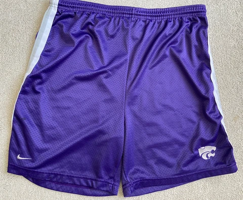 Vintage Nike Kansas State Wildcats Shorts Size M purple Team 90s Embroided Cover