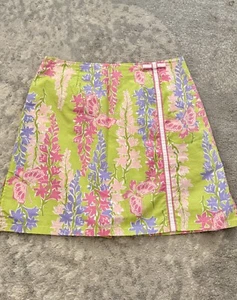 Vtg Bamboo Traders Skort Stretch Floral Preppy 80s Cotton Pink Green Women’s 6 - Picture 1 of 9