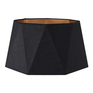 Black & Copper Geometric Ceiling Light Shade Industrial Lampshade Home Lighting - Picture 1 of 8