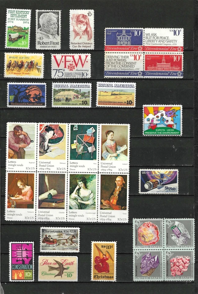 1974 US Commemorative Year Set Stamps #1505-06, #1525-1552 Mint NH - Image 1 of 1