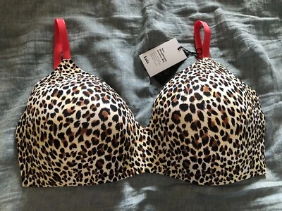 KNIX x Betsey Johnson Pretty Kitty Leopard  Print Women Contour Bra 8++ NEW TAGS - Image 1 of 2