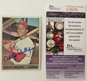 Adolfo Phillips Signed Autographed 1966 Topps Card #32 JSA Certified - Picture 1 of 1