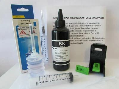 INKWORLD 100 ml RICARICA INCHIOSTRO PER STAMPANTI HP KIT RICARICA CARTUCCIA HP 301 xl NER