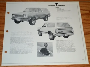 1978 PLYMOUTH TRAIL DUSTER FEATURES ORIGINAL DEALER ONLY INFORMATION 78 - Bild 1 von 2