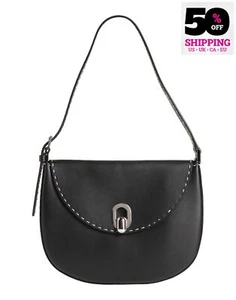 RRP€1750 SAVETTE Leather Shoulder Bag Stitched Adjustable Strap Made in Italy - Picture 1 of 7