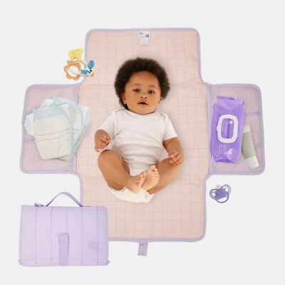 Hylat Baby Matelas à langer portable - pliable et résistant à l'eau - Violet - Photo 1/4