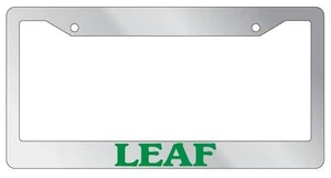Chrome License Plate Frame Leaf Green Auto Accessory Novelty - Picture 1 of 1