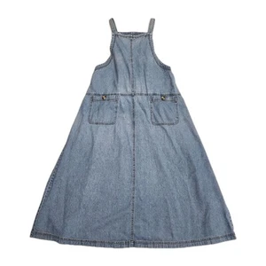 Sostanza Vintage 90s Cotton Denim Jumper Cottage Casual Maxi/Midi Dress SZ M - Picture 1 of 15