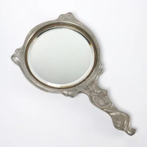 Victor Silver Co Antique Art Nouveau Cupid Cherub Putto Hand Dresser Mirror 10" - Picture 1 of 7