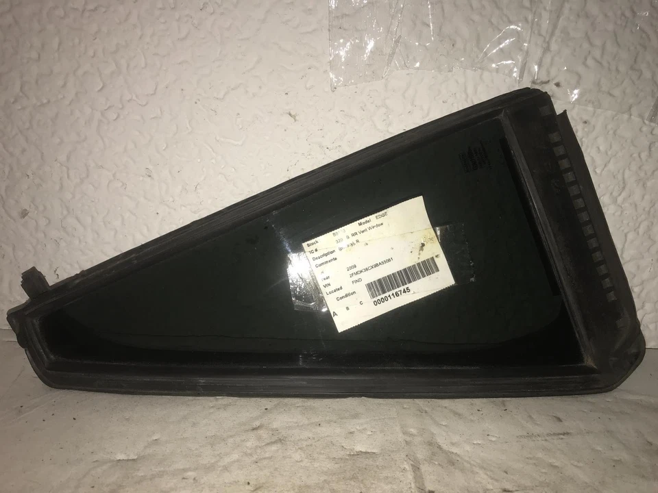 Used Rear Right Door Vent Glass Rear fits: 2009 Ford Edge privacy tint Rear Righ Foto 1 de 4