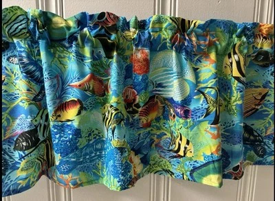 VALANCE CURTAIN PANEL Tropical Fish Ocean Sea Beach Custom Curtains - Image 1 of 3