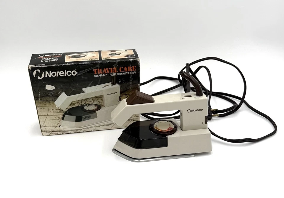 Plancha de vapor de viaje Norelco TI-70 120/240v de colección en caja con recibo original probado Foto 1 de 4