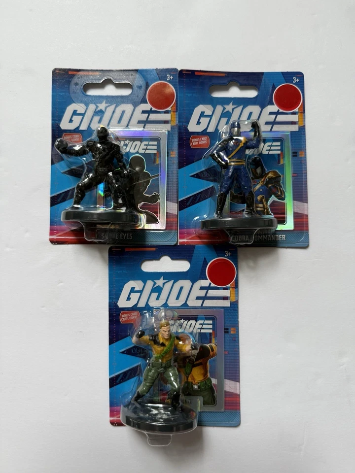 New GI Joe Duke Cobra Commander & Snake Eyes 2.5'' Figurines with Mini Cards - Image 1 of 1