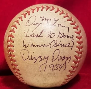 1940s Macgregor Goldsmith Ball Signed by Denny McLain Reference Dizzy Dean  - Picture 1 of 8