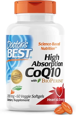 Doctor's Best High Absorption Coq10, Bioperine, Heart Health 200mg, 60 Softgels - Image 1 of 4