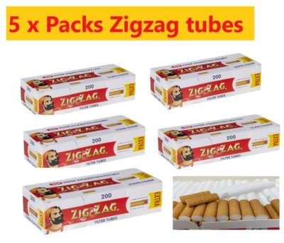 ZIG-ZAG Filter Cigarette Sleeves Pack of 5 packs x 200 Filter Tubes