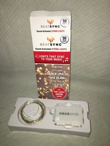 Beatsync 50 LED Sound Activated Mini Lights Sync to Your Holiday Beats NEW Box - Picture 1 of 9