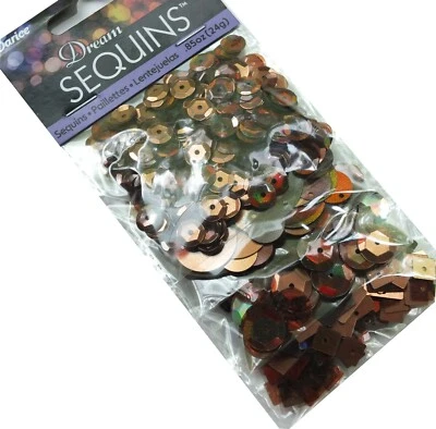 Paquete de mezcla de lentejuelas marrón bronce ~ tazas cuadradas redondas lentejuelas artesanías costura... Foto 1 de 4
