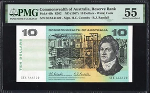Australia 10 TEN Dollars P40b R302 1967 Coombs Randall PMG55 aUNC BANKNOTE SEX - Picture 1 of 2