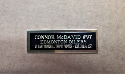 Connor McDavid Hockey Card Edmonton Oilers Card Plaque Nameplate 1" X 3" Cover
