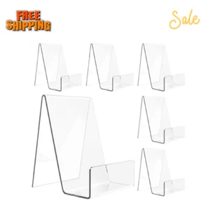 6 Pack Acrylic Book Stand, Clear Easel Stand for Display, Book Display Stand - Picture 1 of 12