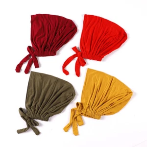 Lotti Donne Musulmane Cravatta Schiena Elastica Hijab Sottoscarsa Cappellini Testa Cotone Avvolgimento - Foto 1 di 38