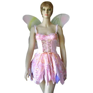 Role-play Pink Fairy Pixie Halloween Costume + Wings Size Medium - Picture 1 of 2