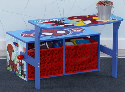 Spiderman Convertible Desk Storage Bench Bin Boy Girl Delta Kids Furniture New  - Image 1 of 3
