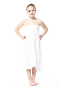 Aloha Butterfly Dress Girl Beach Hawaiian Cruise Luau Wedding Flower White Bead - Picture 1 of 12