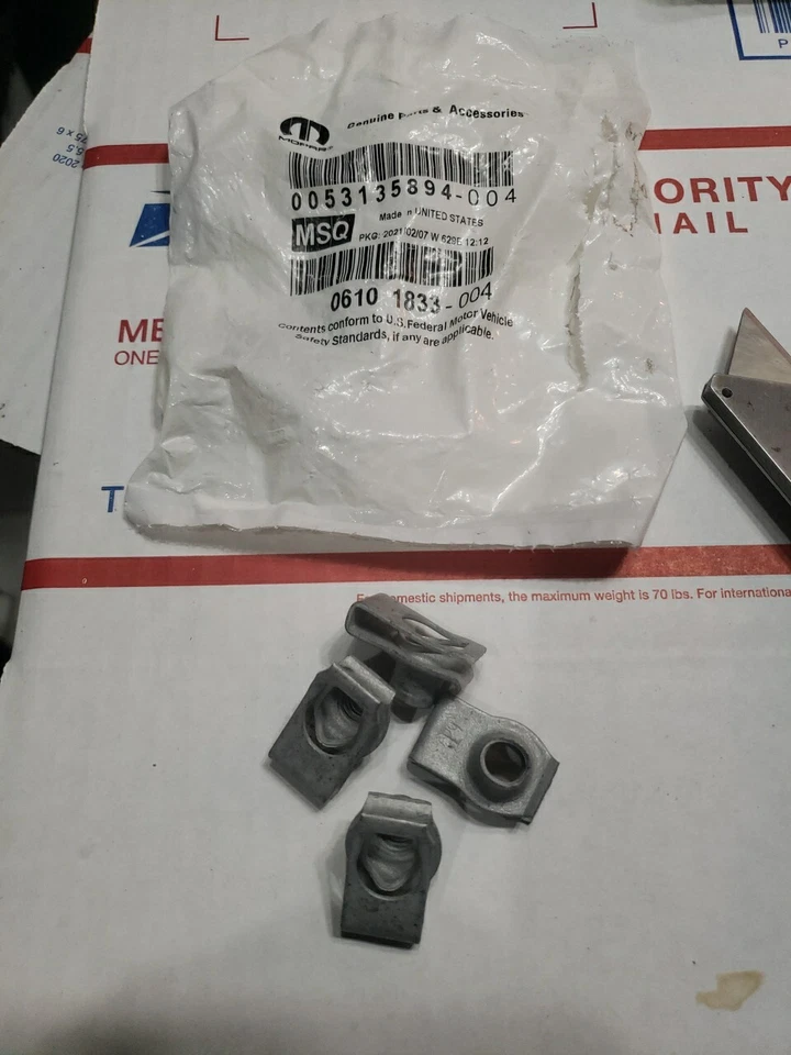 Genuine Mopar Clip / Spring Nut 6101833 Lot Of 4 Clips - Image 1 of 1