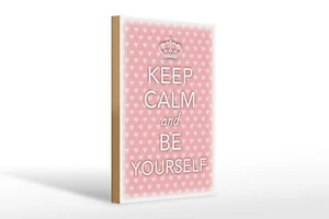 Holzschild Spruch 20x30 cm Keep Calm and be yourself Deko Schild wooden sign - Bild 1 von 5