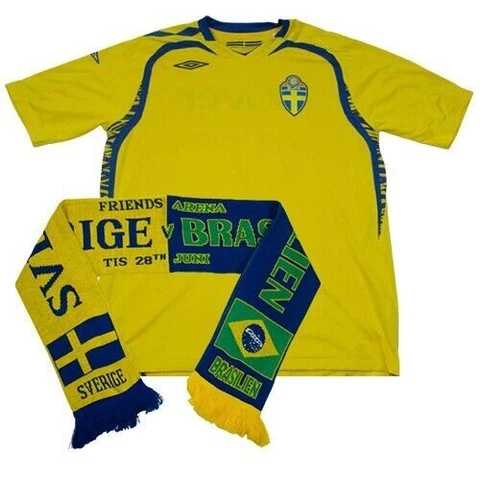 SWEDEN NATIONAL TRAINING FOOTBALL SHIRT 2007/08 UMBRO +SCARF SIZE XL MINT #../[ Cover