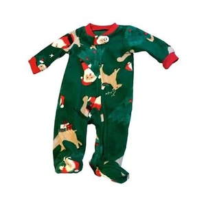 Newborn Carter's Green Christmas Footed Footie Pajamas Santa NWT - Picture 1 of 8