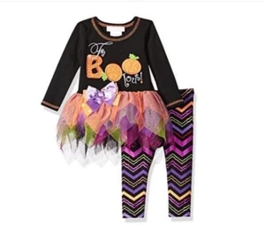 BONNIE JEAN BABY Girls Halloween Tutu Tunic Legging Set FaBOOlous, Toddler, NWT - Picture 1 of 5