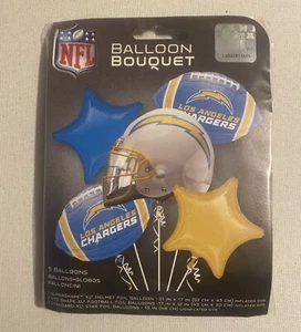 LA Chargers 5 Balloon Bouquet NFL Football Party Decoration FREE SHIPPING - Picture 1 of 3