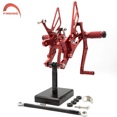 Juego de estriberas traseras CNC para motocicleta de carreras Yamaha YZF R6 1999 2000 2001 2002 Foto 1 de 4