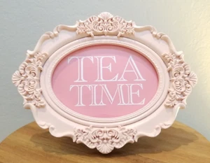2024 Target Bullseye Pink Framed Tea Time Photo Picture Victorian Scroll NEW - Picture 1 of 3