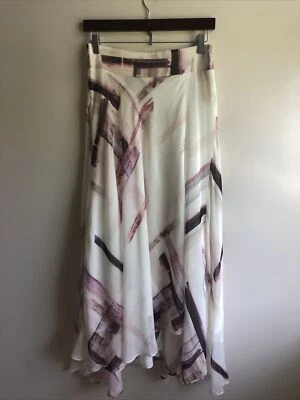 NWOT Haute Hippie Layered Asymmetrical Geometric Print Silk Maxi Skirt Sz XS - Image 1 of 4