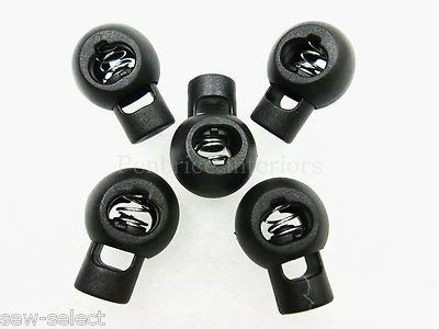 SEW-SELECT 5 Spherical cord locks Bungee shock cord rope black nylon locking toggle device